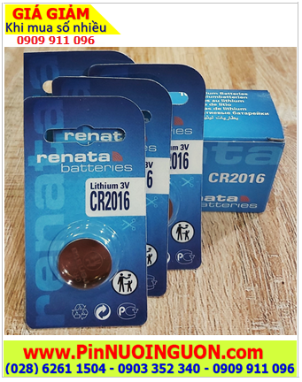 COMBO MUA 01 HỘP 10 vỉ Pin 3v lithium Renata CR2016 chính hãng _Giá chỉ 239.000/Hộp 10 vỉ